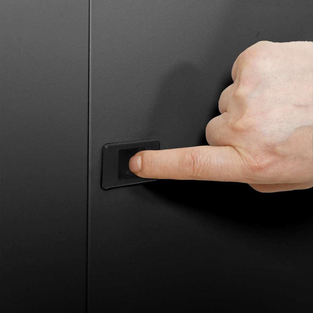 Armoire réseau avec rangement Noir 53 x 45 x 45 cm Acier