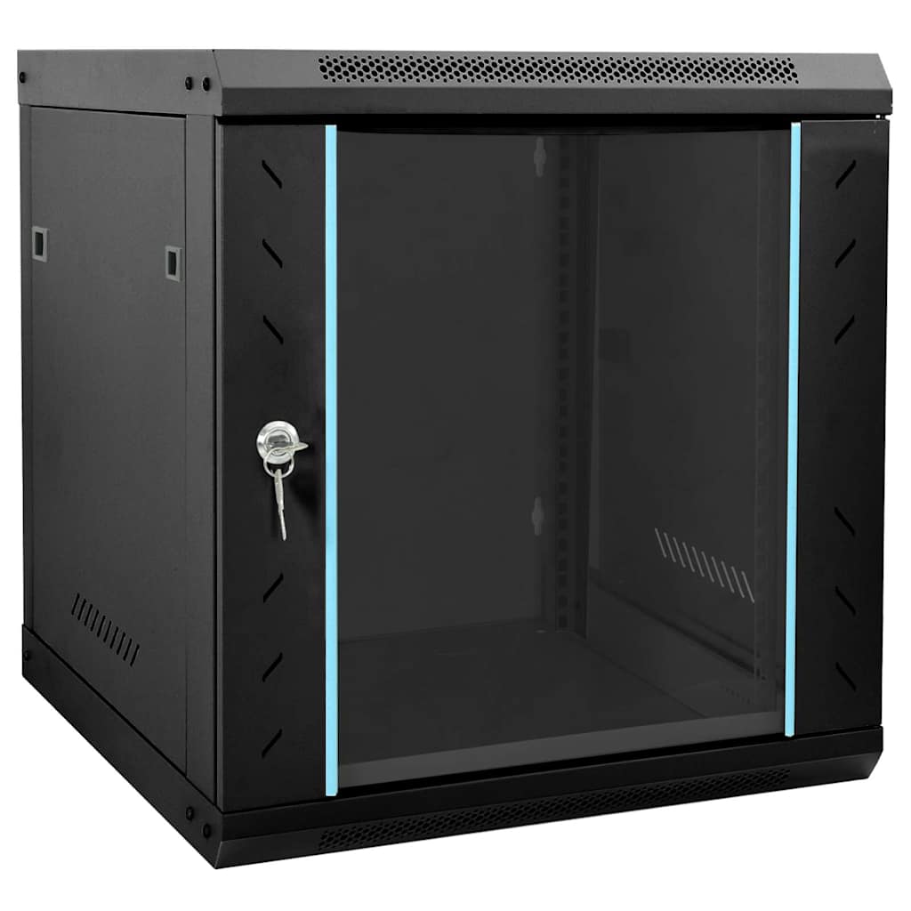 Armoire réseau avec rangement noir 53 x 60 x 60 cm acier
