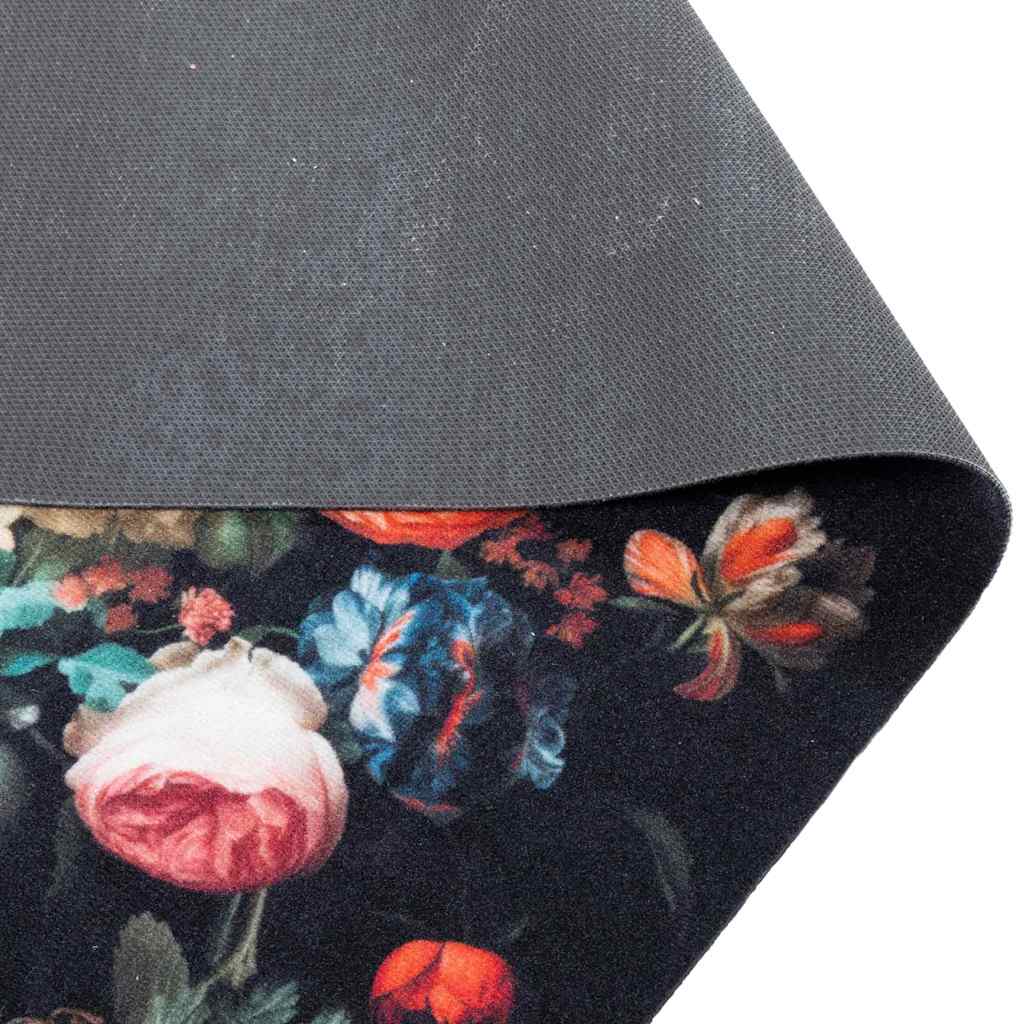 Tapis de cuisine noir 150 x 45 cm velours