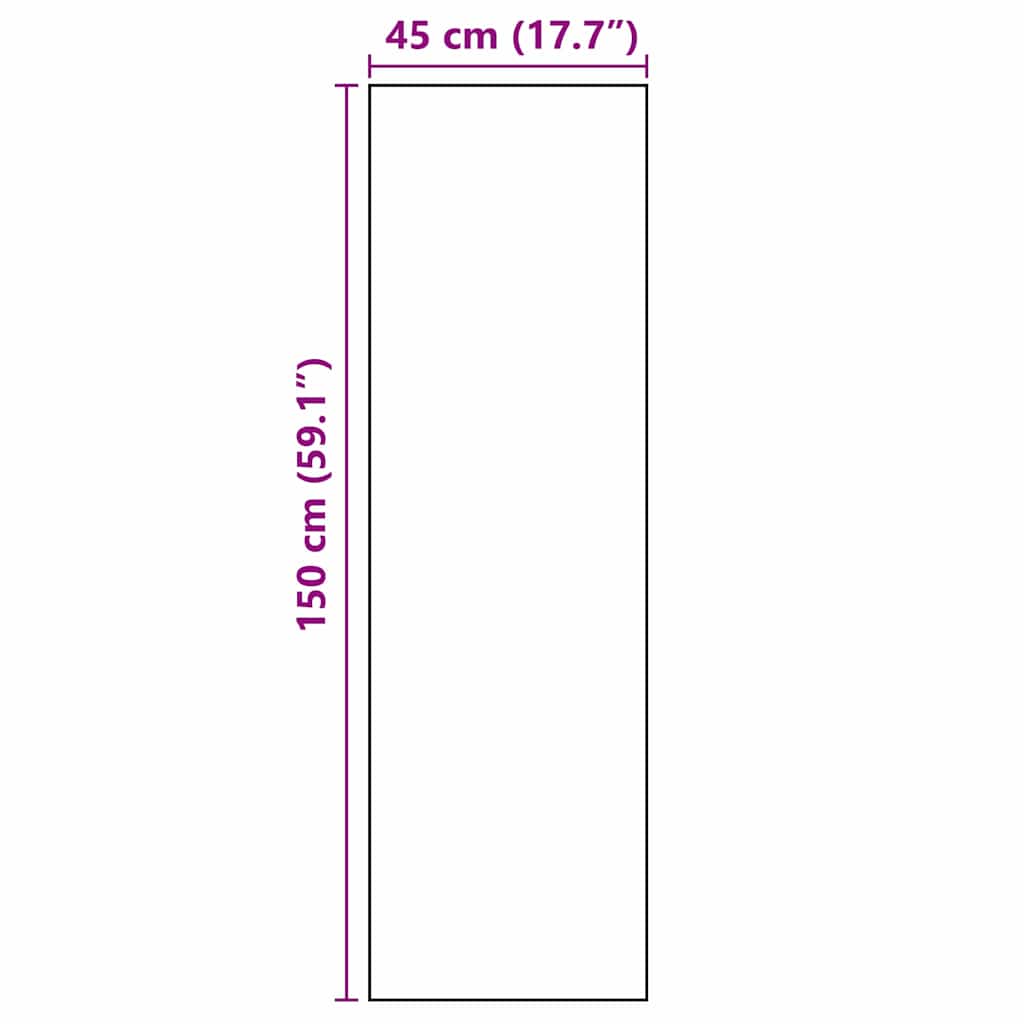 Tapis de cuisine noir 150 x 45 cm velours
