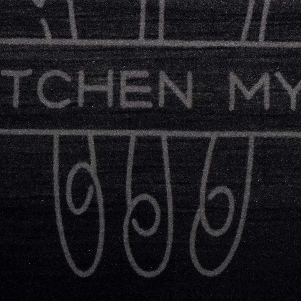 Kitchen Rug Cutlery Black 180 x 60 cm Velvet