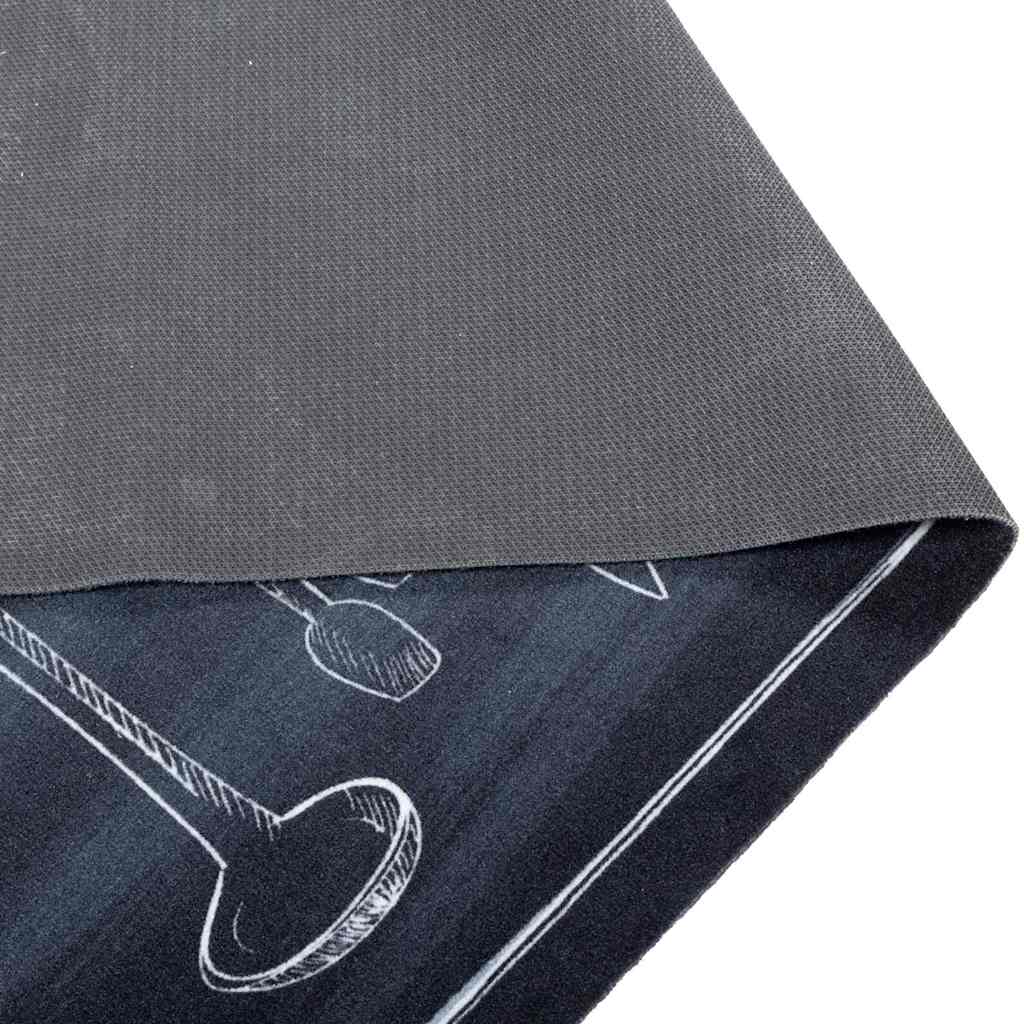 Küchen Teppich Schwarz 150 x 45 cm Samt