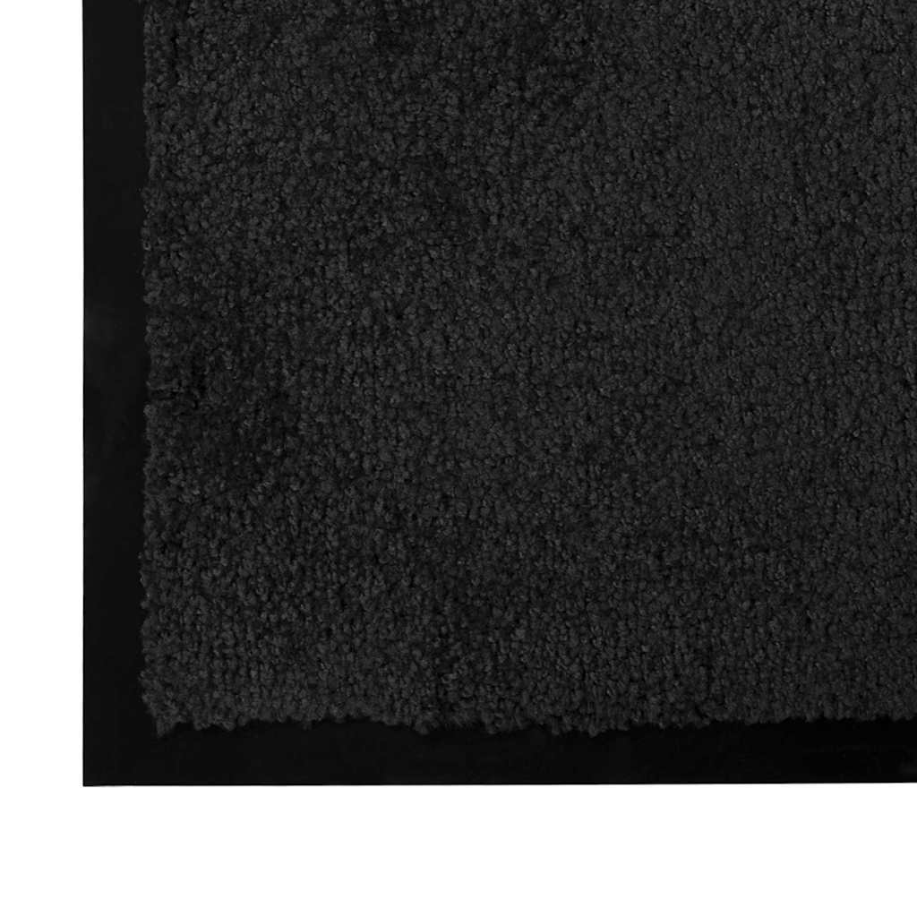 Paillasson noir 120 x 80 x 1,2 cm tissu teddy