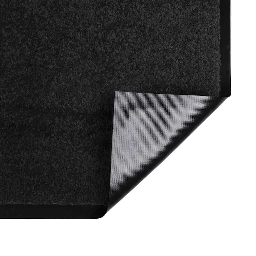 Paillasson noir 120 x 80 x 1,2 cm tissu teddy