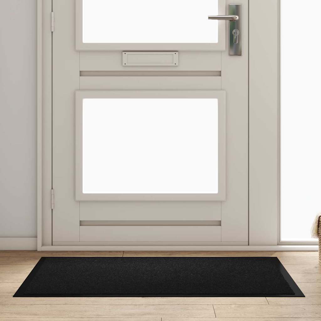 Paillasson noir 120 x 80 x 1,2 cm tissu teddy