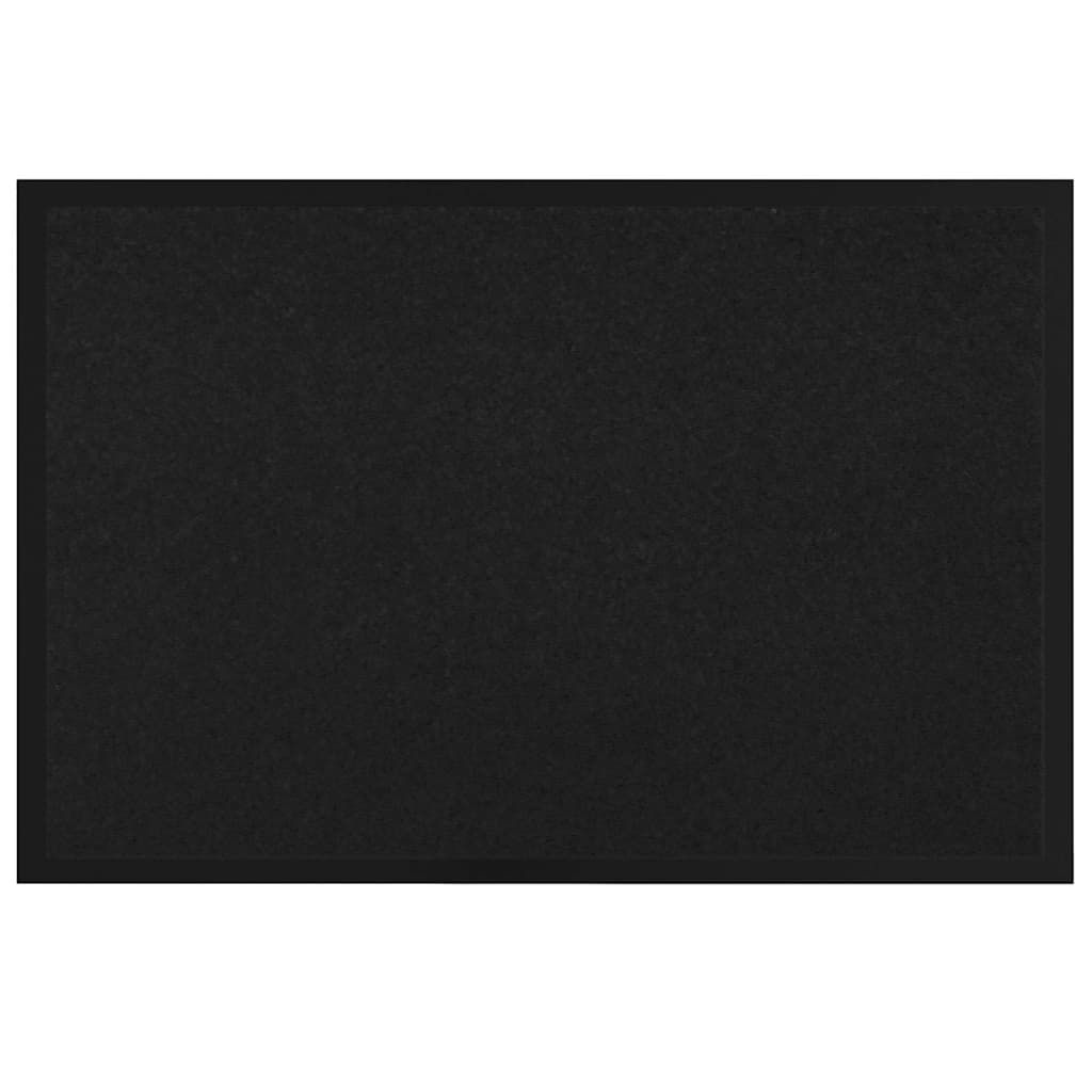Paillasson noir 120 x 80 x 1,2 cm tissu teddy
