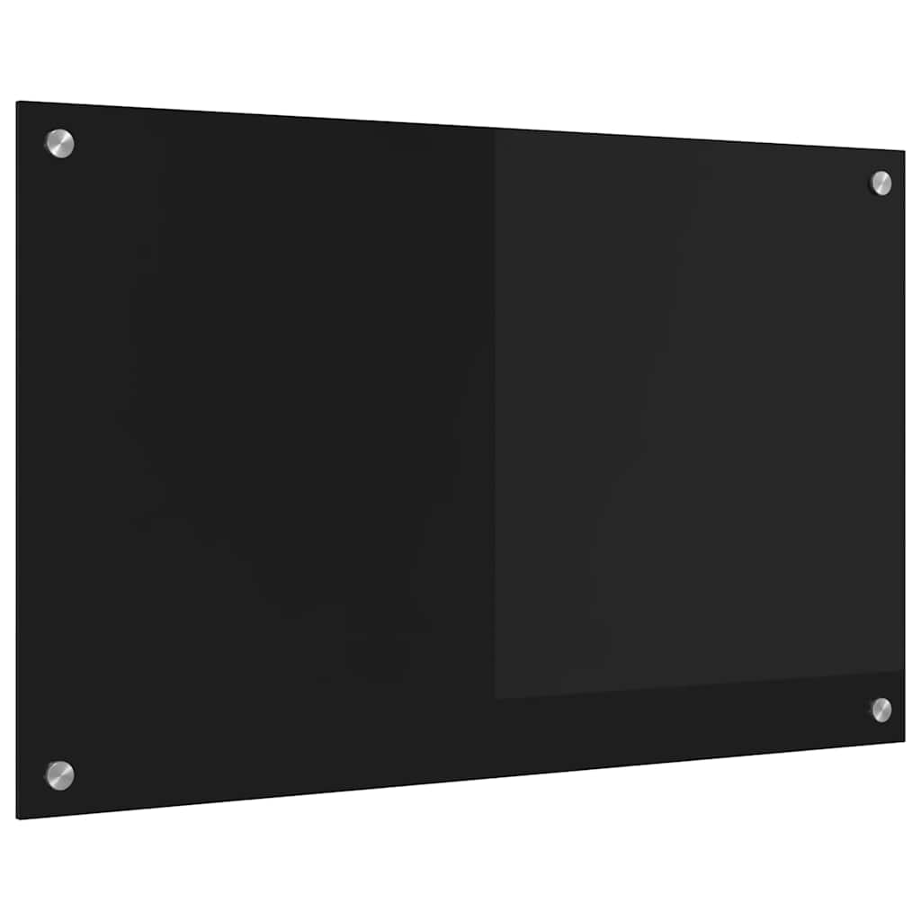 Küchenrückwand Schwarz 80 x 50 cm Gehärtetes Glas