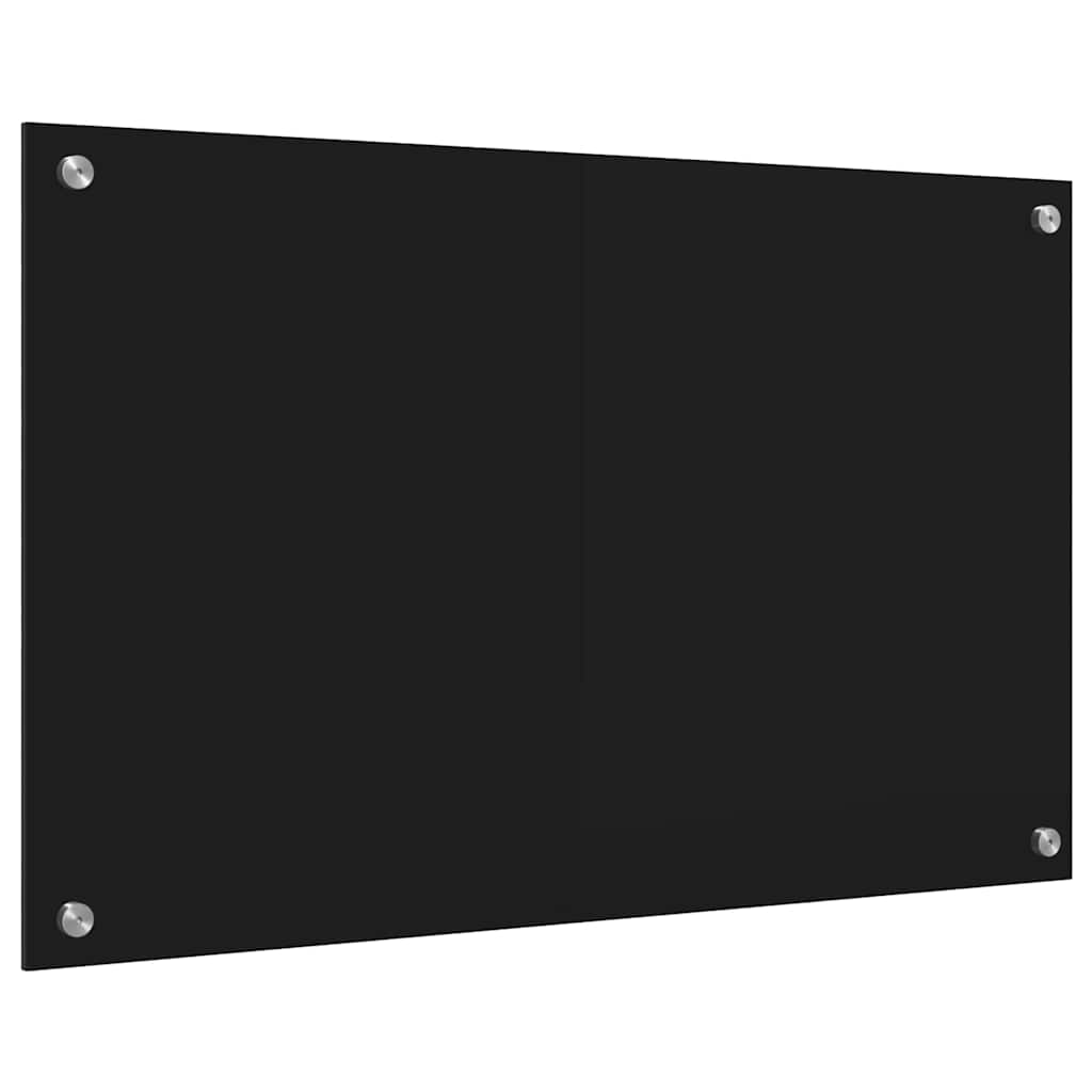 Küchenrückwand Schwarz 80 x 50 cm Gehärtetes Glas