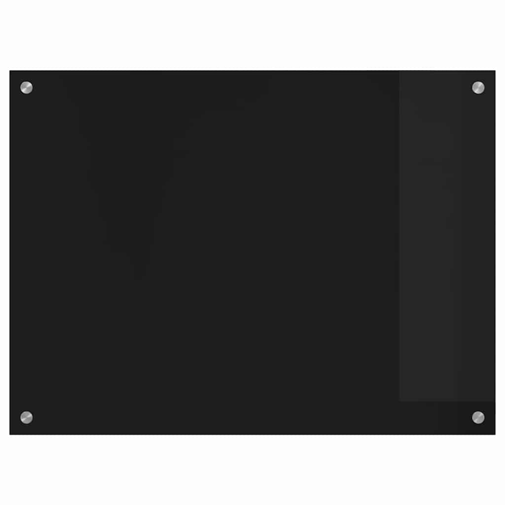 Küchenrückwand Schwarz 80 x 60 cm Gehärtetes Glas