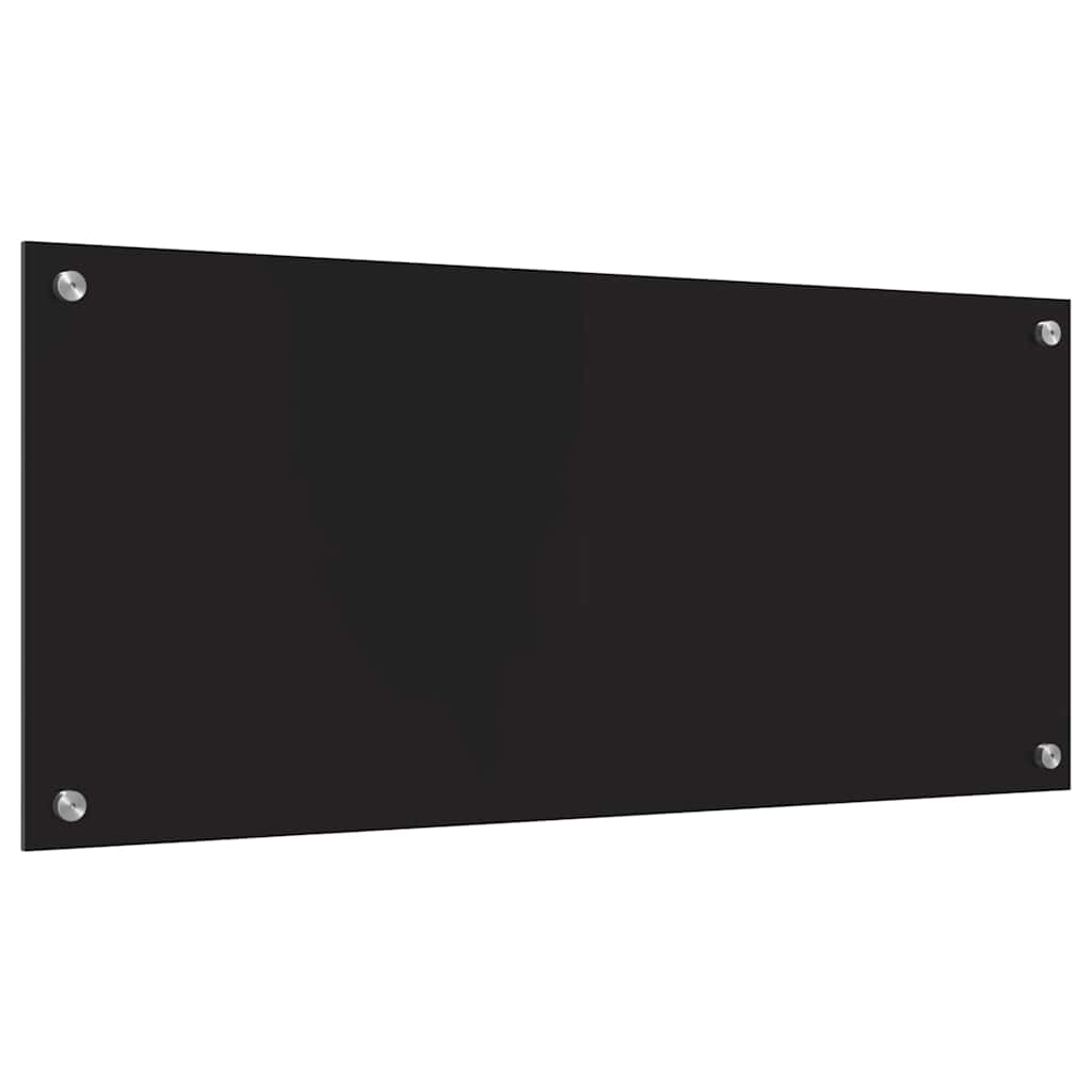 Küchenrückwand Schwarz 90 x 40 cm Gehärtetes Glas