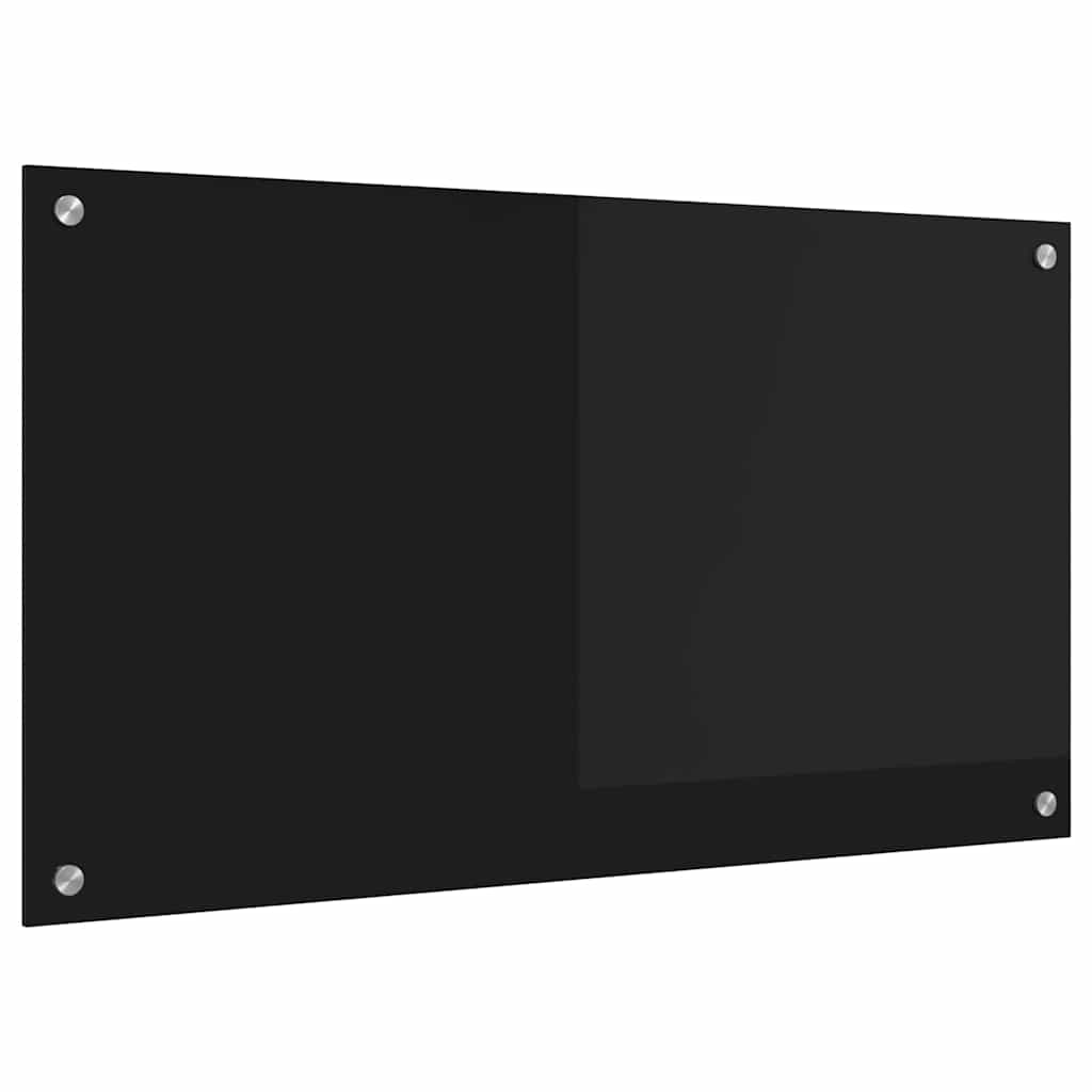 Küchenrückwand Schwarz 90 x 50 cm Gehärtetes Glas