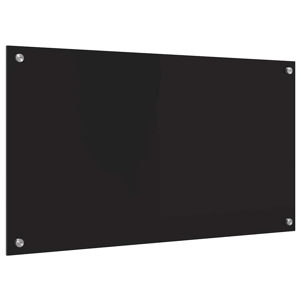 Küchenrückwand Schwarz 90 x 50 cm Gehärtetes Glas