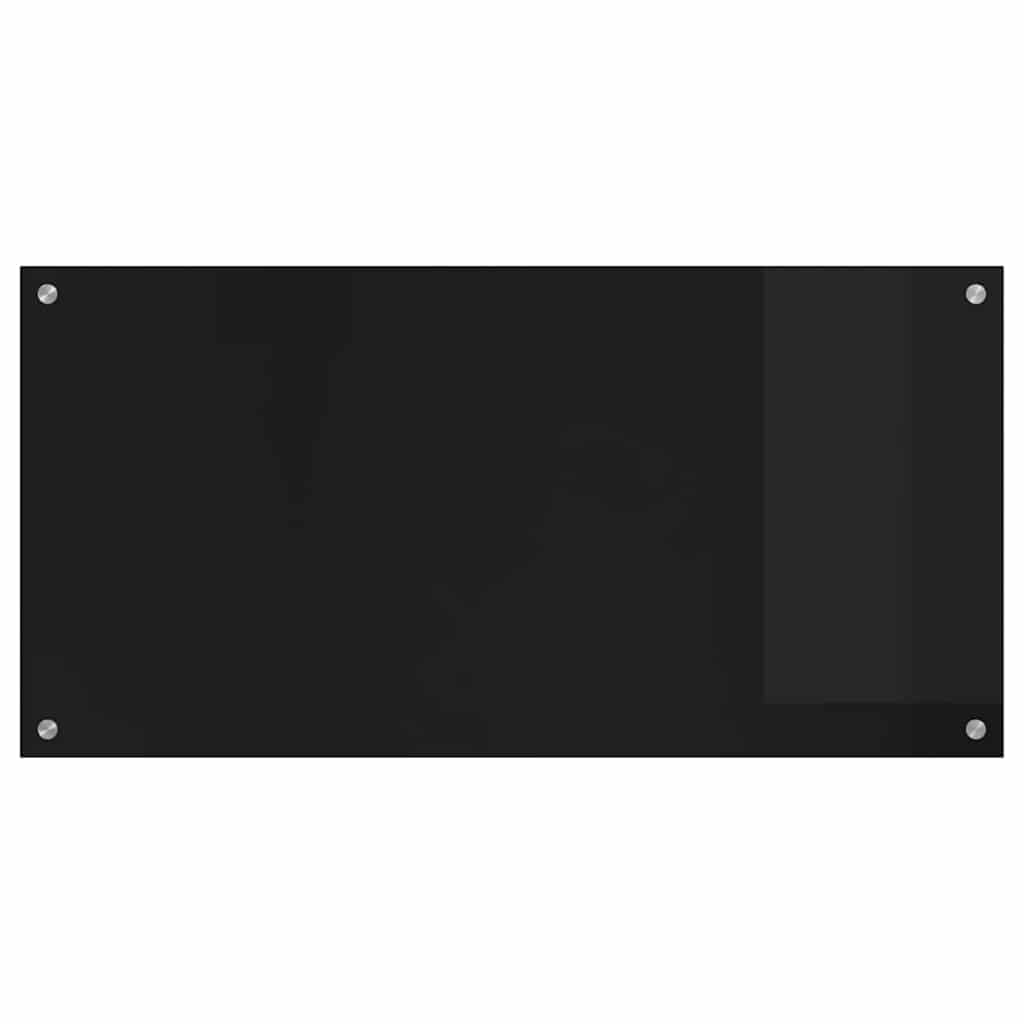 Küchenrückwand Schwarz 100 x 50 cm Gehärtetes Glas