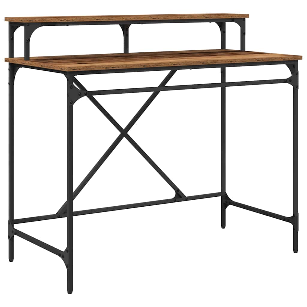 Bureau en bois recyclé 100 x 50 x 90 cm panneau de bois