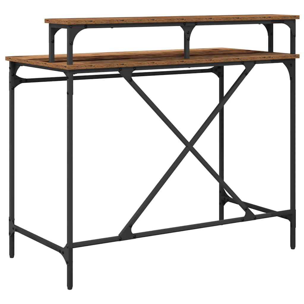 Bureau en bois recyclé 100 x 50 x 90 cm panneau de bois
