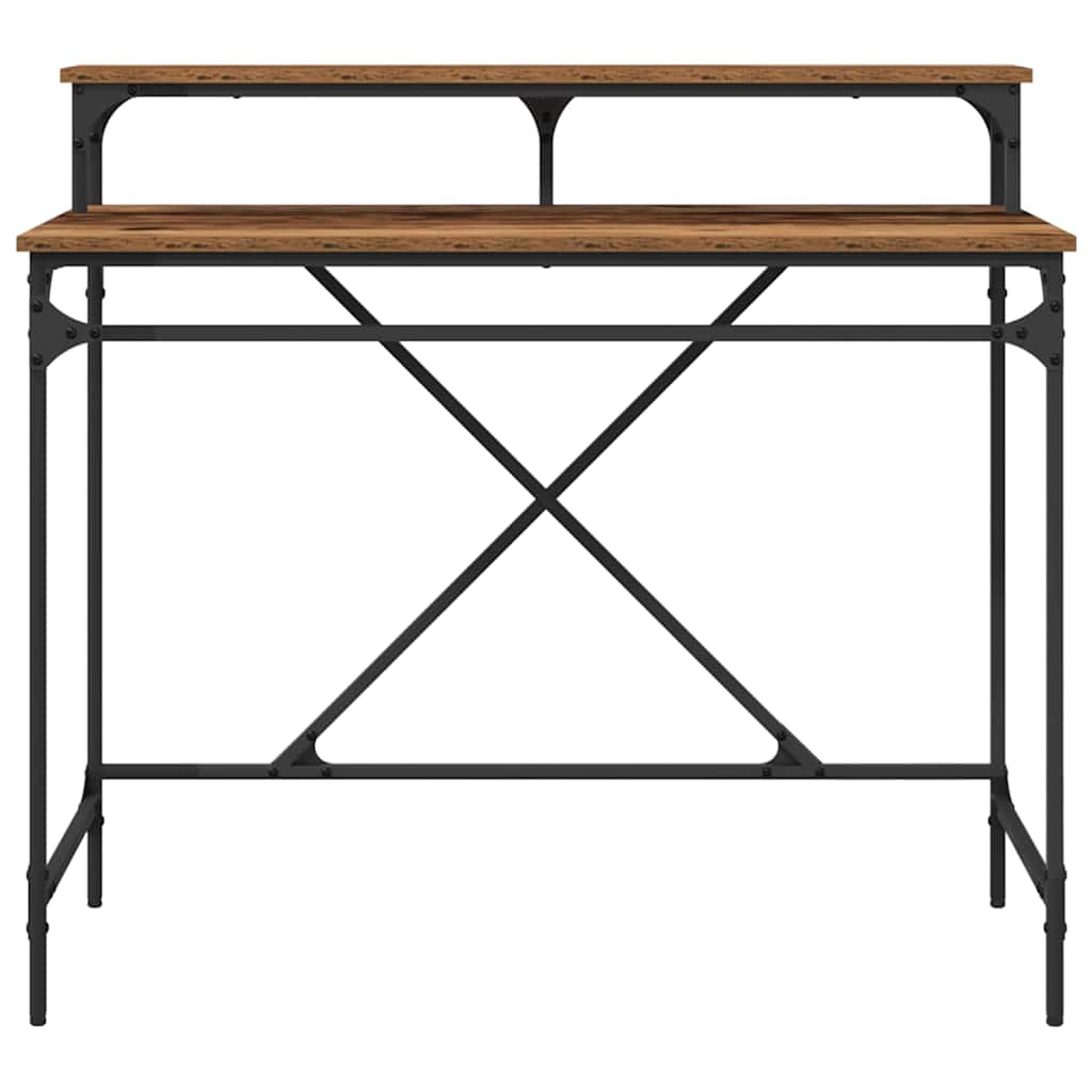 Bureau en bois recyclé 100 x 50 x 90 cm panneau de bois