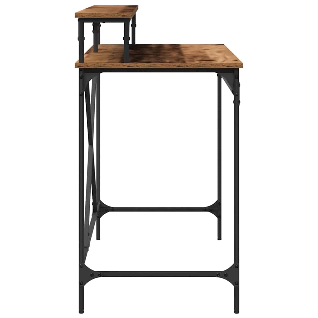 Bureau en bois recyclé 100 x 50 x 90 cm panneau de bois