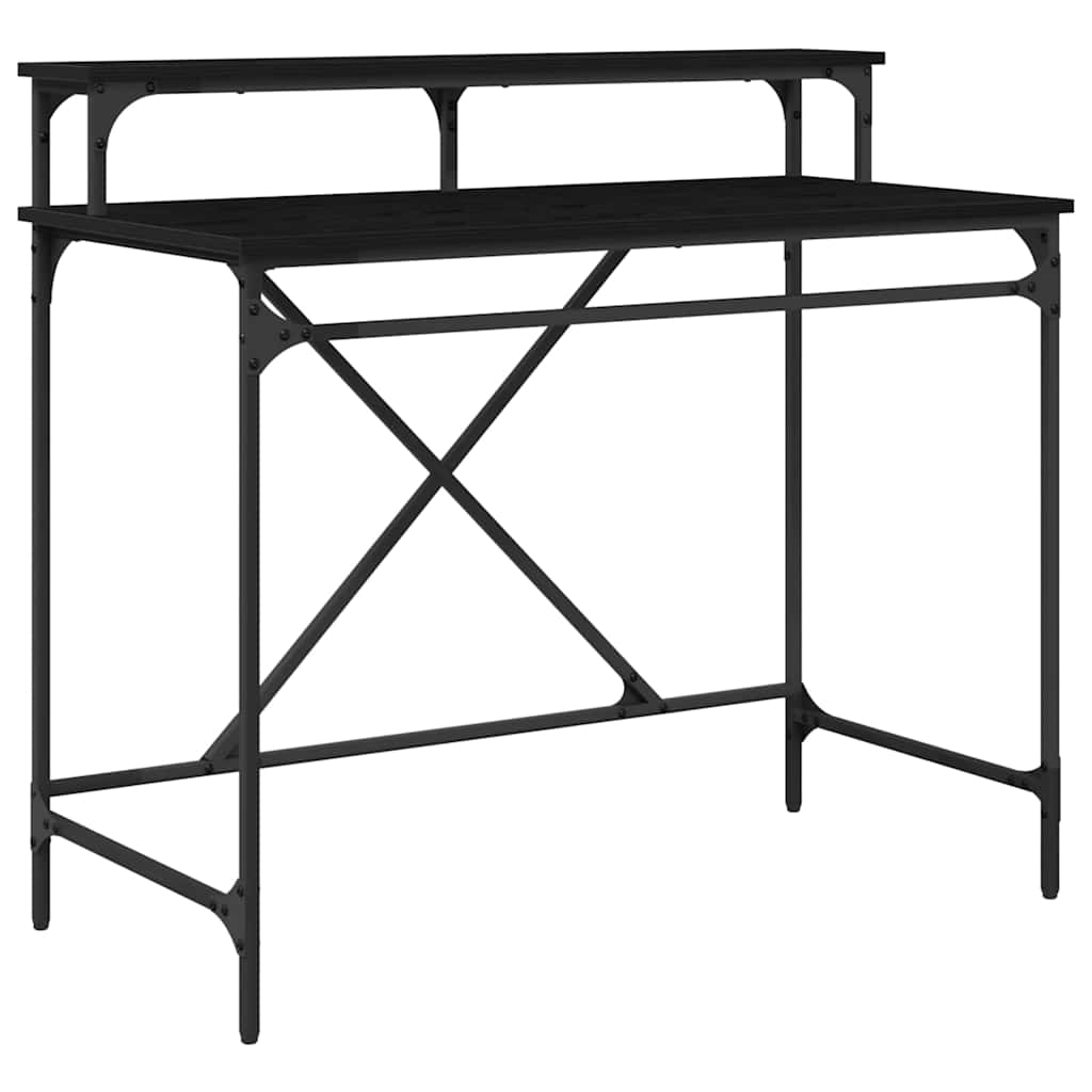 Schreibtisch Schwarz Eichen-Optik 100 x 50 x 90 cm