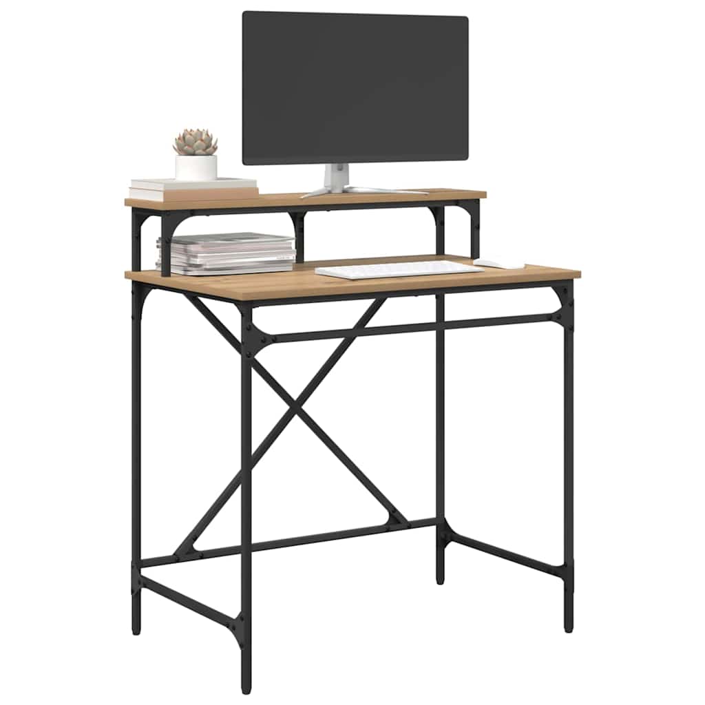 Bureau chêne Artisan 80 x 50 x 90 cm bois d'ingénierie