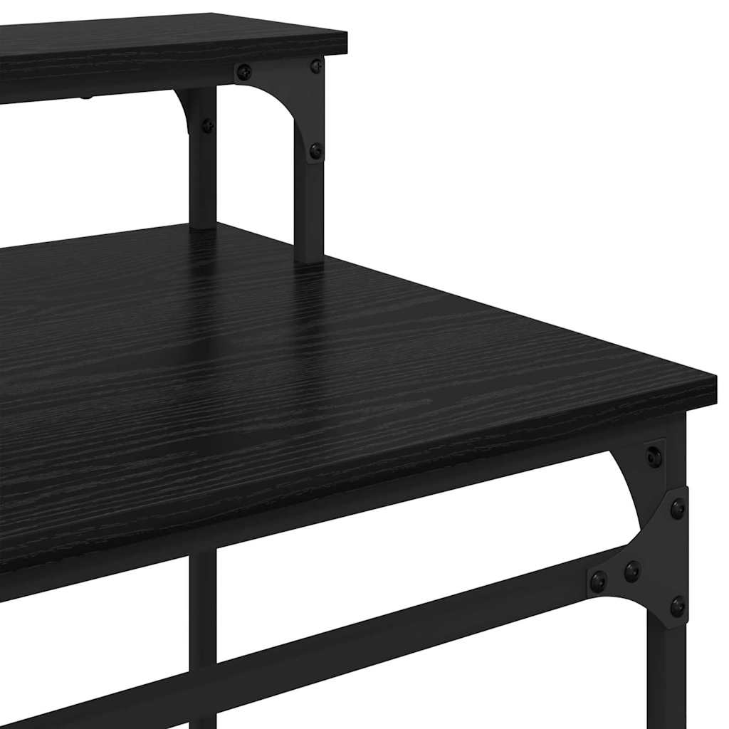 Bureau noir aspect chêne 80 x 50 x 90 cm panneau de bois