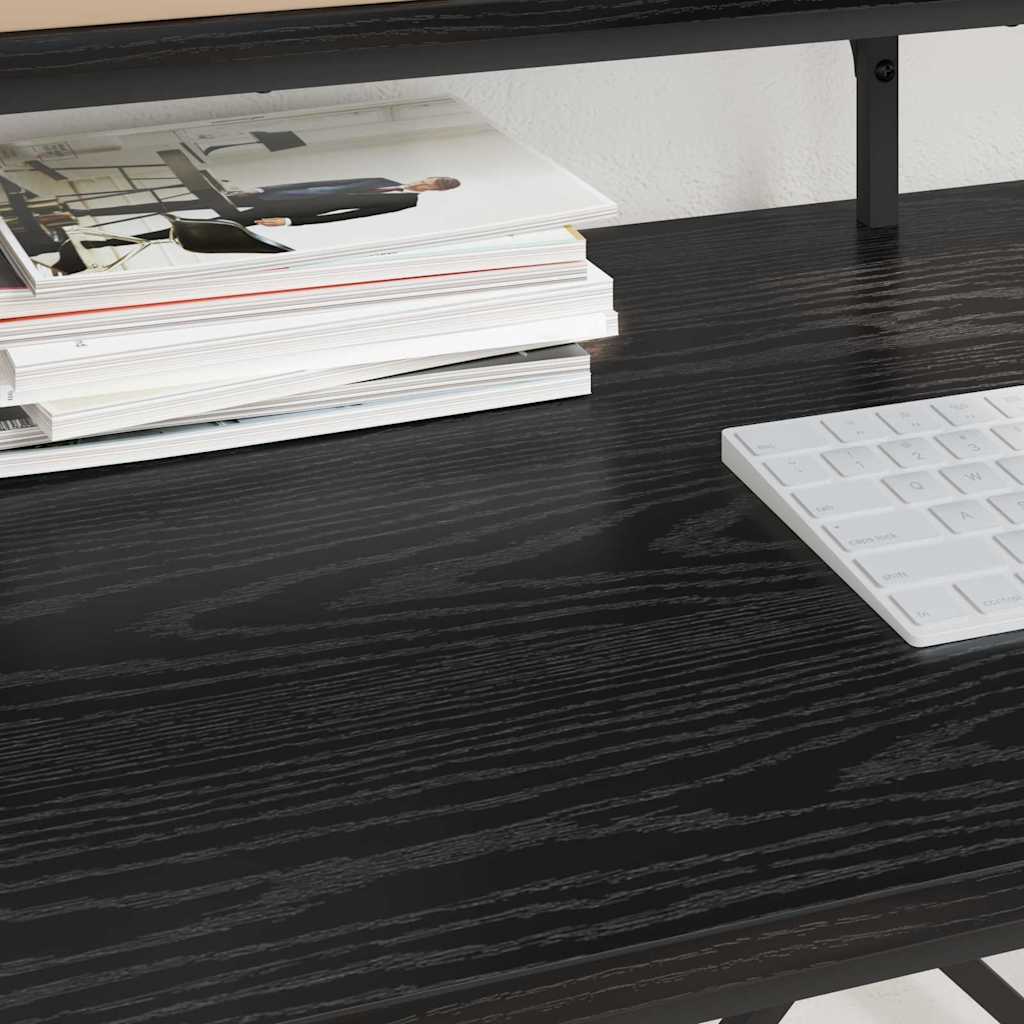 Bureau noir aspect chêne 80 x 50 x 90 cm panneau de bois