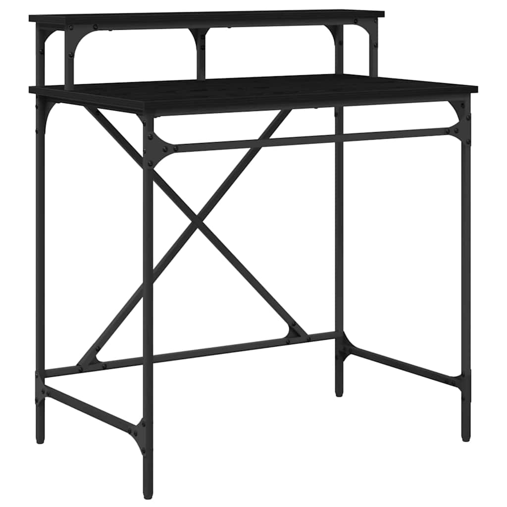 Bureau noir aspect chêne 80 x 50 x 90 cm panneau de bois