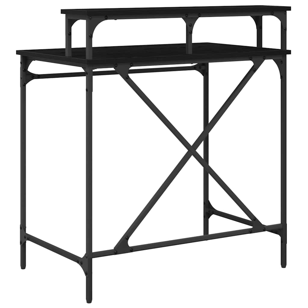 Bureau noir aspect chêne 80 x 50 x 90 cm panneau de bois
