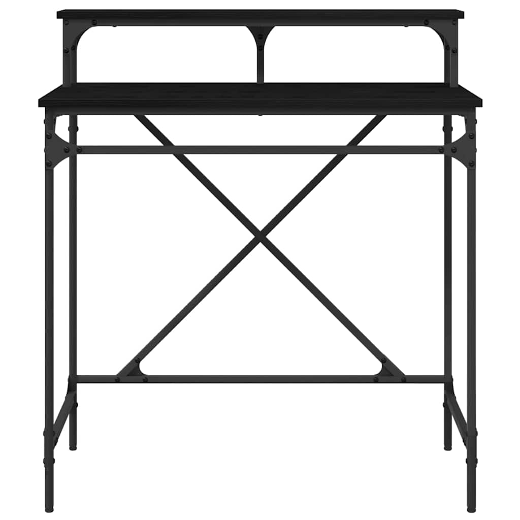 Bureau noir aspect chêne 80 x 50 x 90 cm panneau de bois