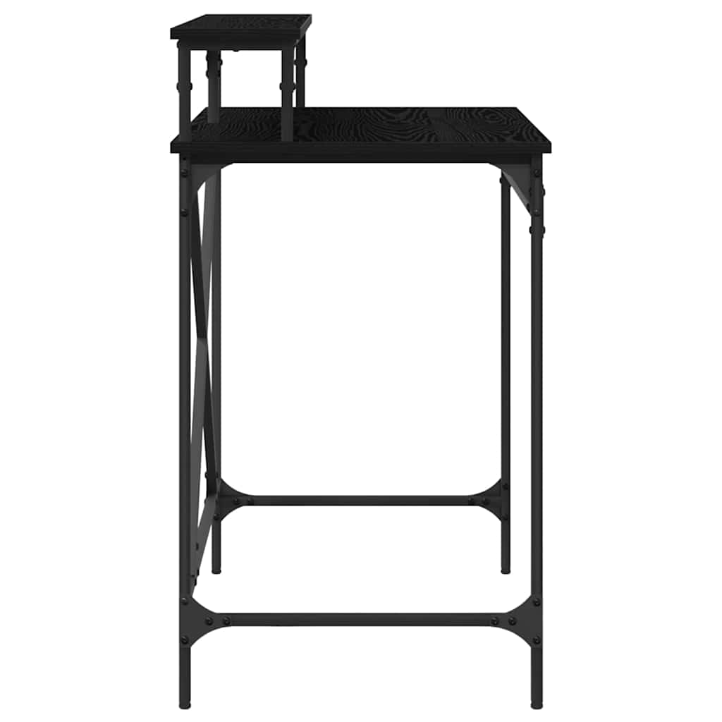 Bureau noir aspect chêne 80 x 50 x 90 cm panneau de bois