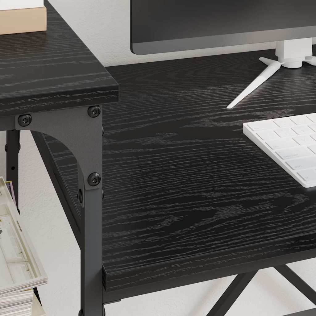 Schreibtisch Schwarz Eichen-Optik 105 x 50 x 90 cm