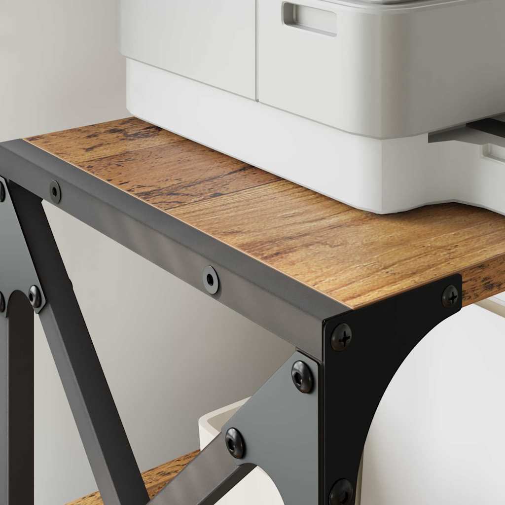 Support pour imprimante en bois recyclé 44 x 26 x 31,5 cm, panneau de bois