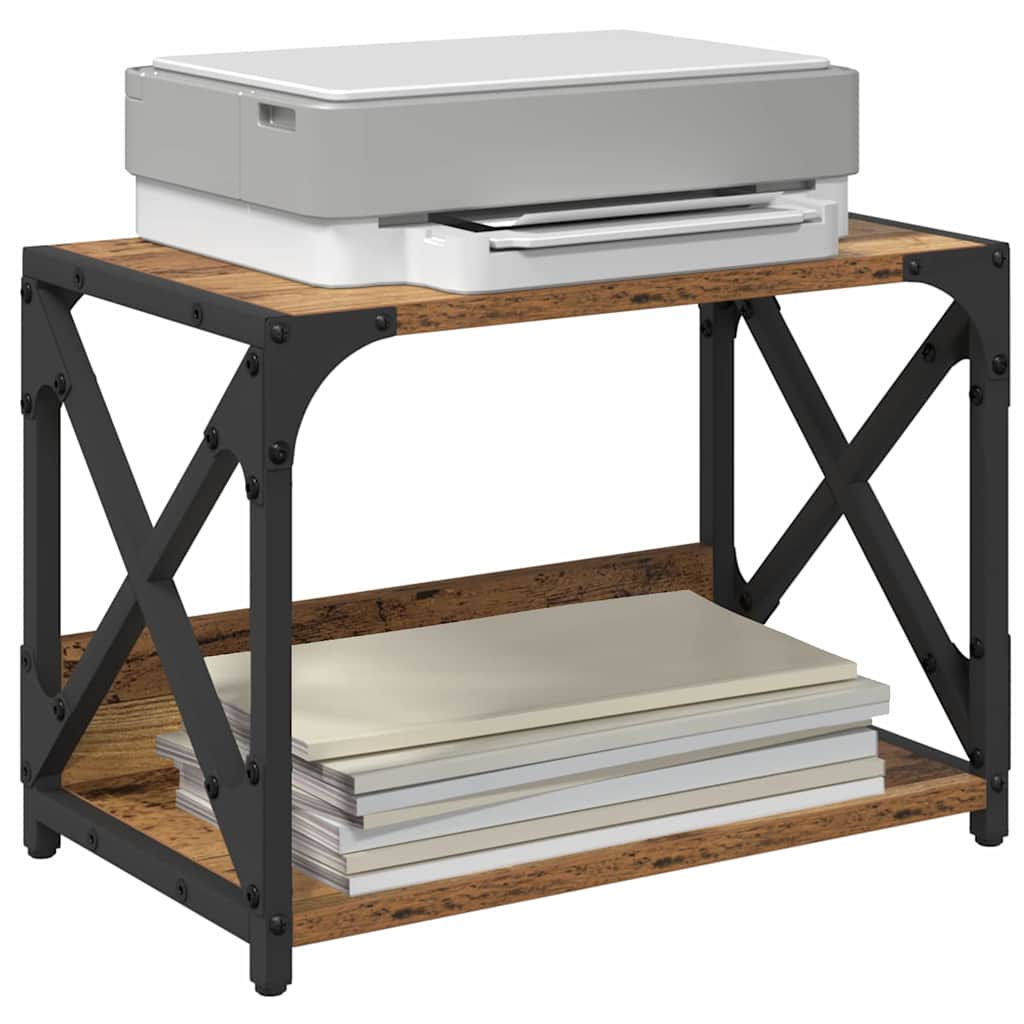 Support pour imprimante en bois recyclé 44 x 26 x 31,5 cm, panneau de bois