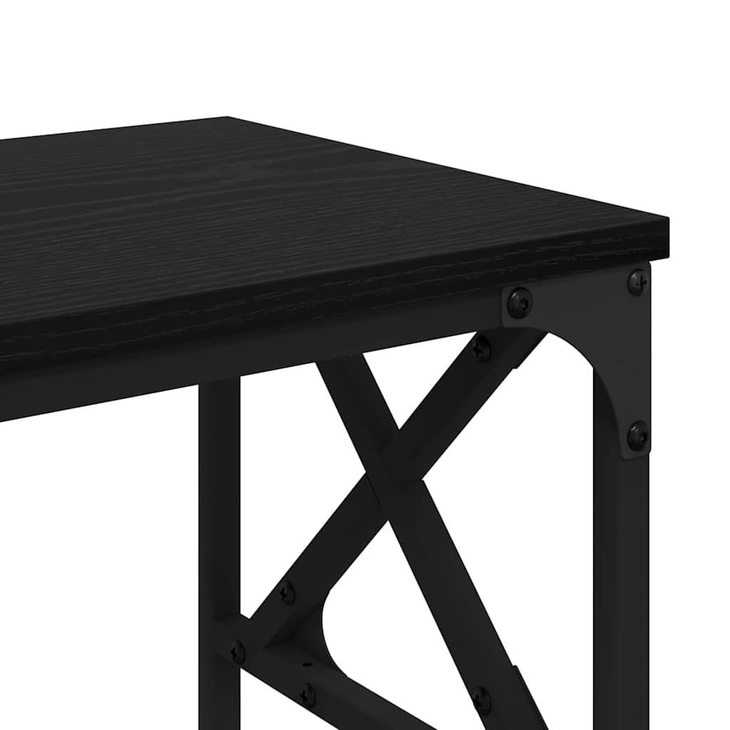 Druckerständer Verstellbar Schwarz Eichen-Optik 40 x 30 x 31 cm