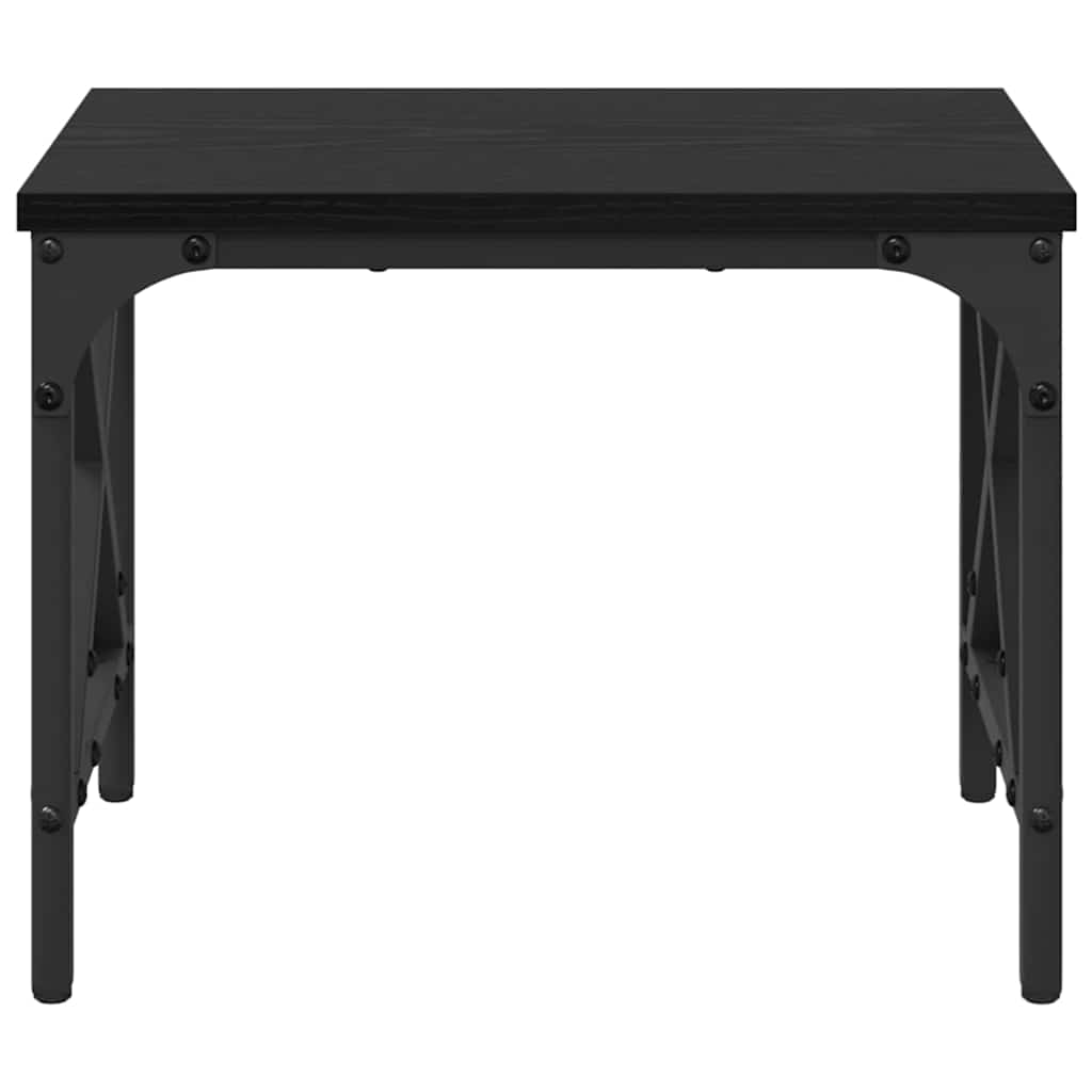 Druckerständer Verstellbar Schwarz Eichen-Optik 40 x 30 x 31 cm