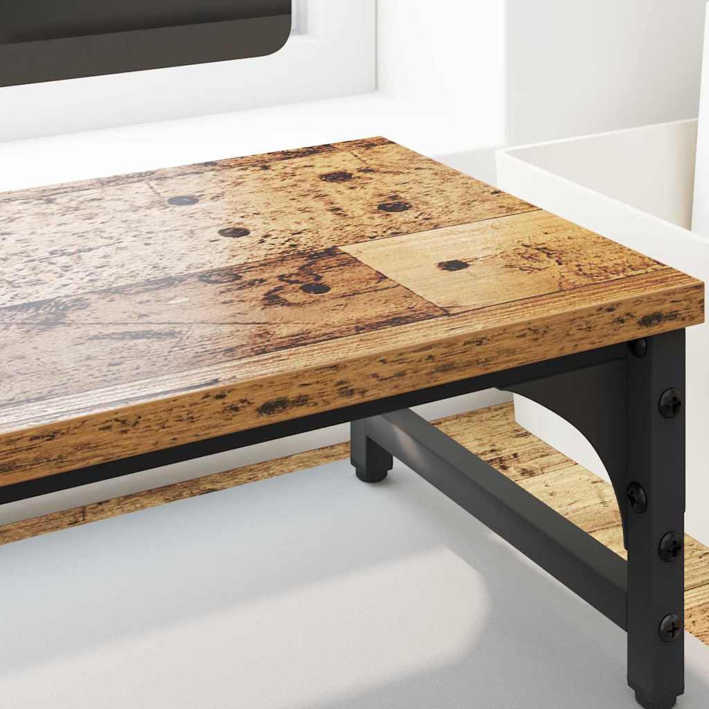 Support d'écran en bois recyclé 55 x 23 x 14 cm Panneau de particules