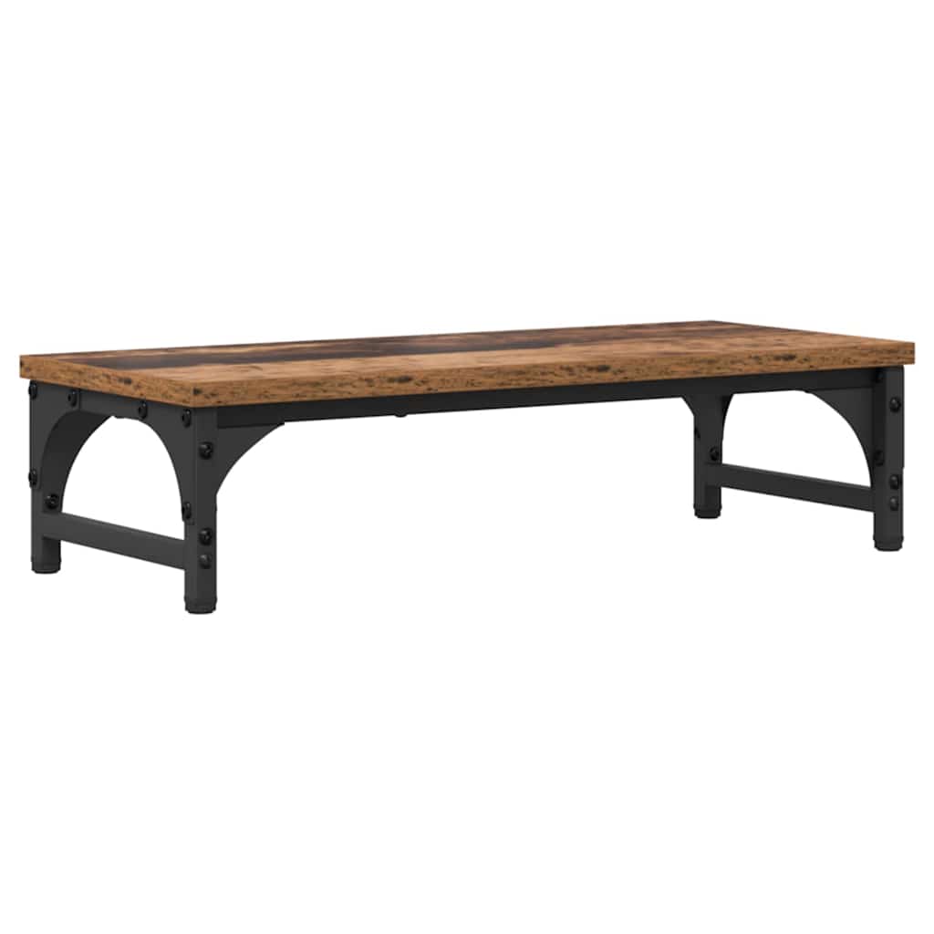 Support d'écran en bois recyclé 55 x 23 x 14 cm Panneau de particules