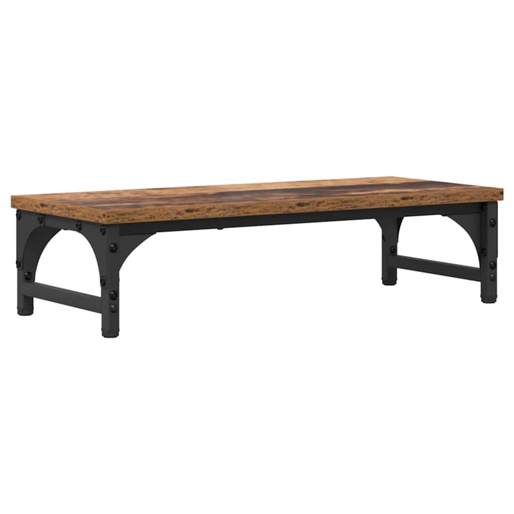 Support d'écran en bois recyclé 55 x 23 x 14 cm Panneau de particules
