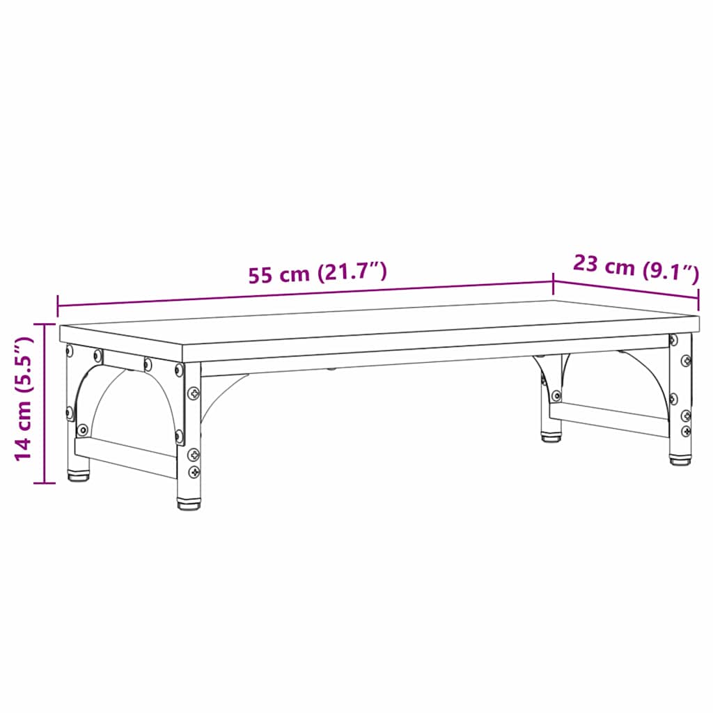 Monitor Stand Black Oak-Look 55 x 23 x 14 cm