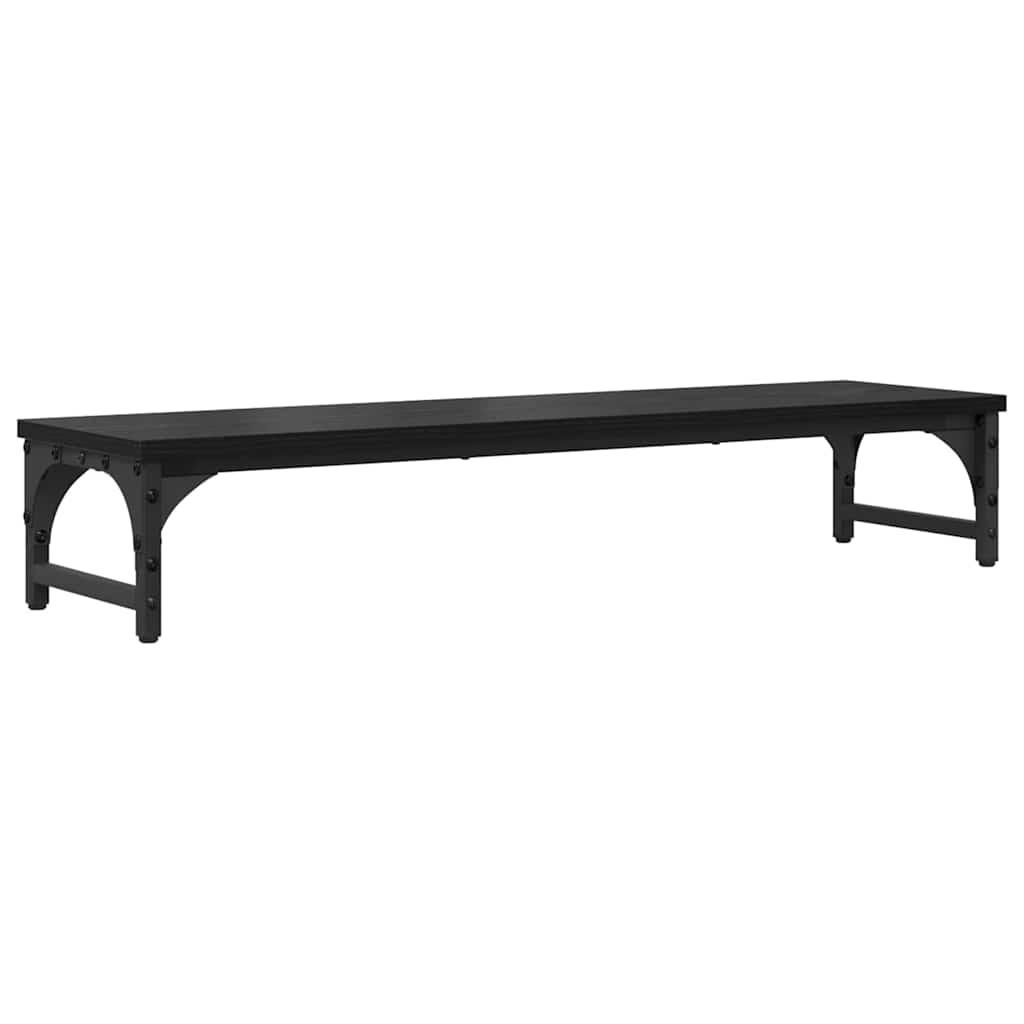 Support d'écran Noir Effet chêne 85 x 23 x 15,5 cm