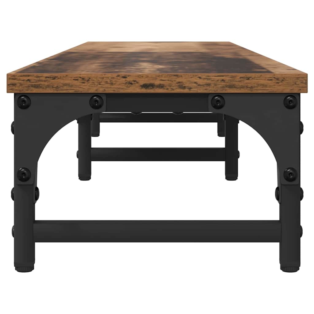 Support moniteur en bois ancien 105 x 23 x 15,5 cm en bois composite