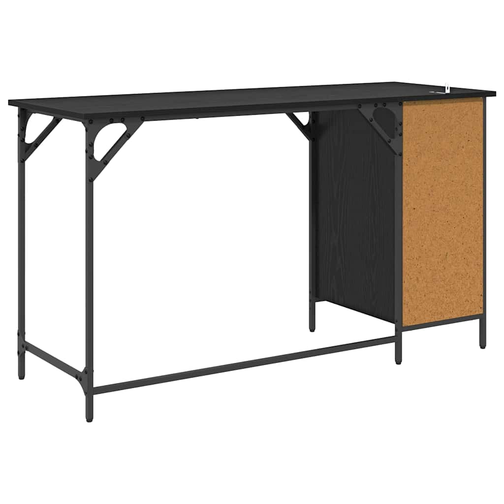 Computertisch Schwarz Eichen-Optik 131 x 48 x 75 cm