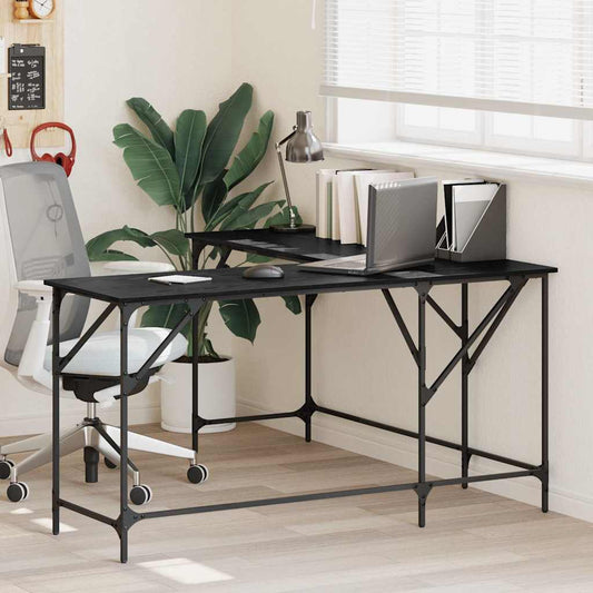 Schreibtisch Schwarz Eichen-Optik 149 x 149 x 75 cm