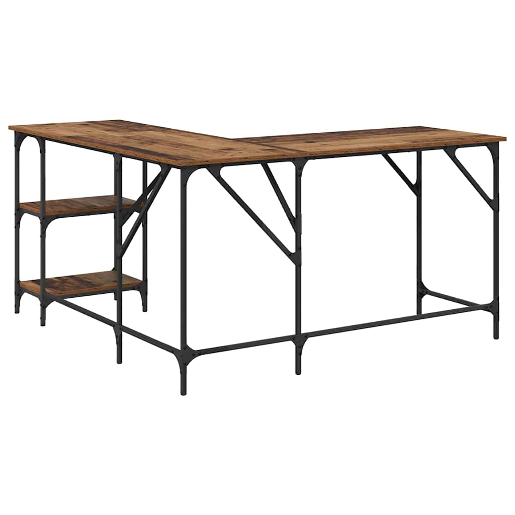 Bureau bois recyclé 139 x 139 x 75 cm Panneau de particules