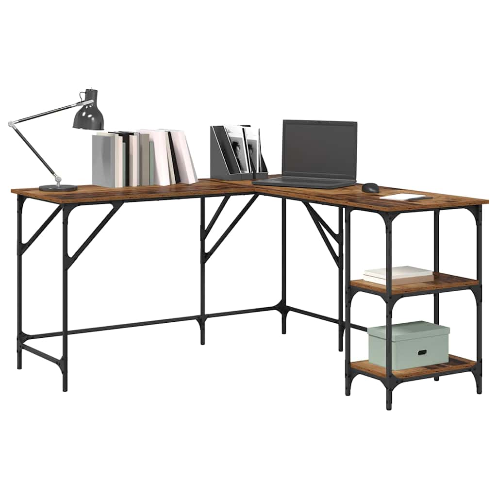 Bureau bois recyclé 139 x 139 x 75 cm Panneau de particules