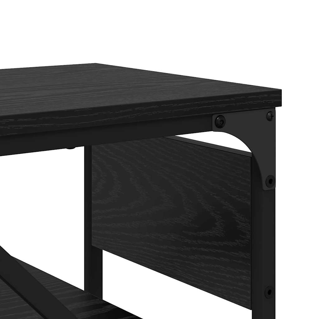 Konsolentisch Schwarz Eichen-Optik 75x30x75cm Holzwerkstoff
