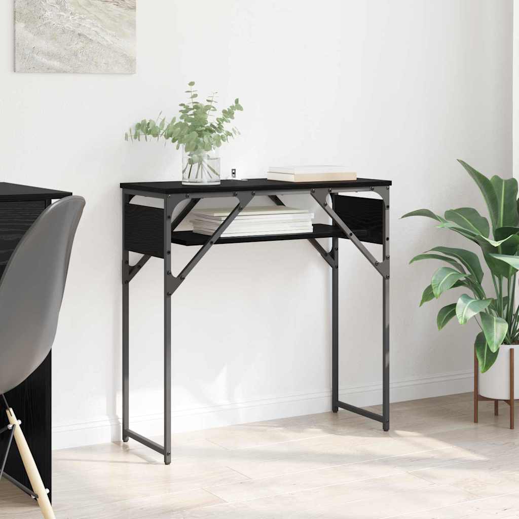 Konsolentisch Schwarz Eichen-Optik 75x30x75cm Holzwerkstoff