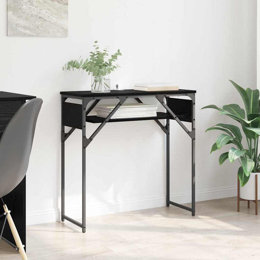 Konsolentisch Schwarz Eichen-Optik 75x30x75cm Holzwerkstoff