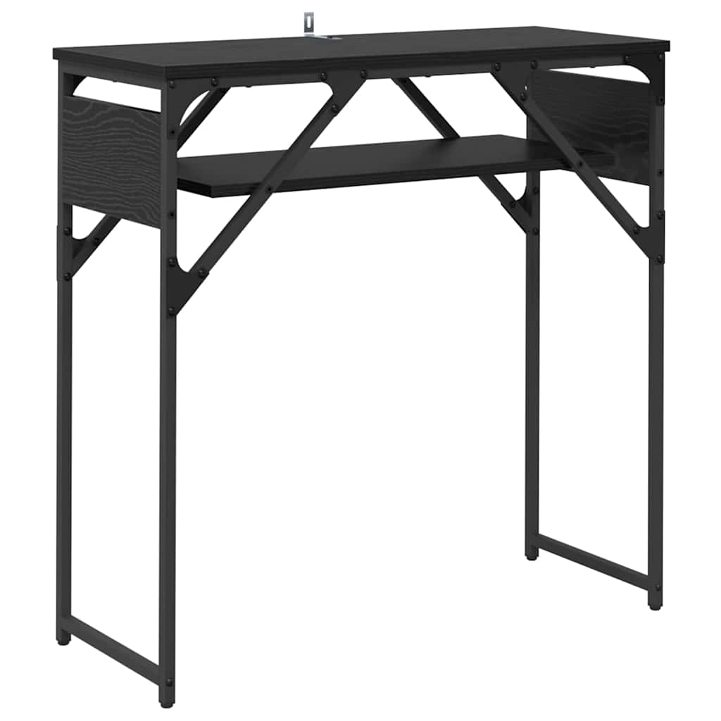 Konsolentisch Schwarz Eichen-Optik 75x30x75cm Holzwerkstoff