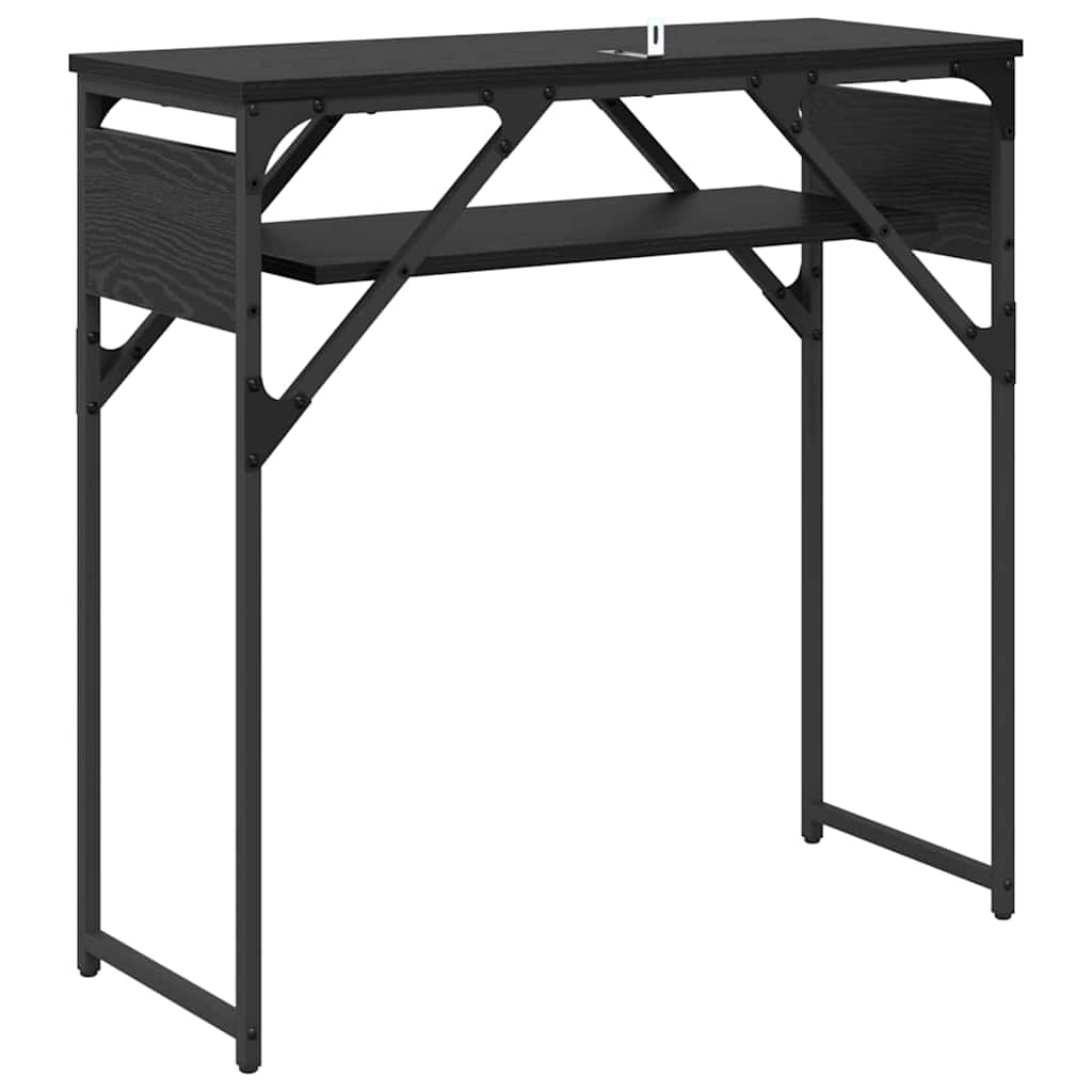 Konsolentisch Schwarz Eichen-Optik 75x30x75cm Holzwerkstoff