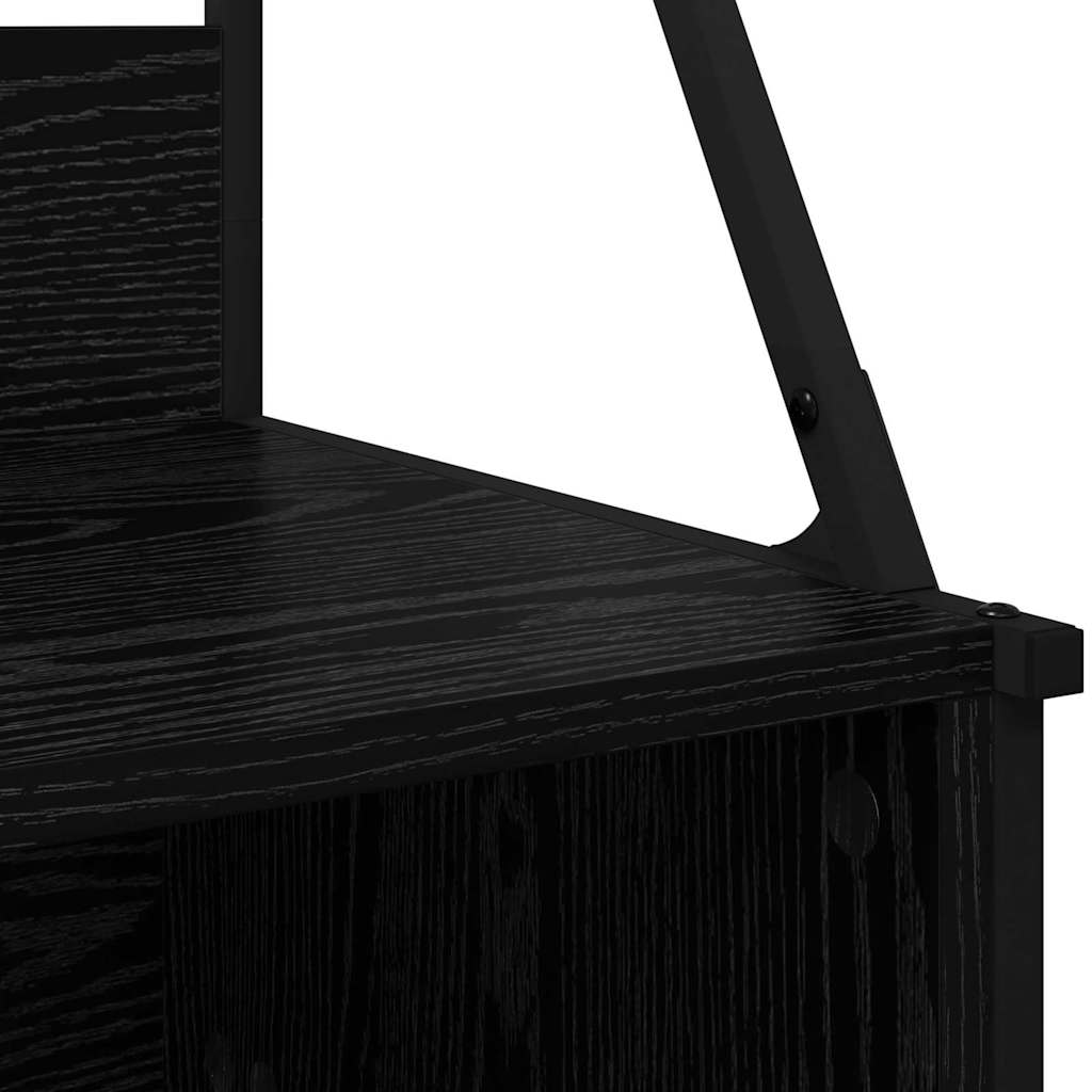 Kleiderständer mit Regal Schwarz Eichen-Optik 100 x 41 x 184 cm